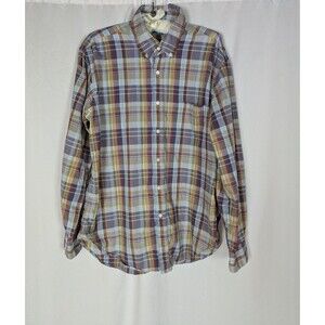 J. McLaughlin Shirt L Men's Multicolor Plaid Button Down Long Sleeve Cotton